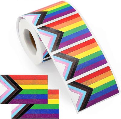 500 kpl 5x3 cm Progress Pride -lipputarrat, suorakulmio Rainbow Pride -tarrat Itseliimautuva tarrarulla Gay Pride -kuukauden koristeisiin