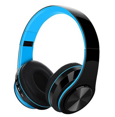 Coosilo Trådløse Bluetooth-hovedtelefoner Sammenklappeligt hovedmonteret headset med mikrofon blå