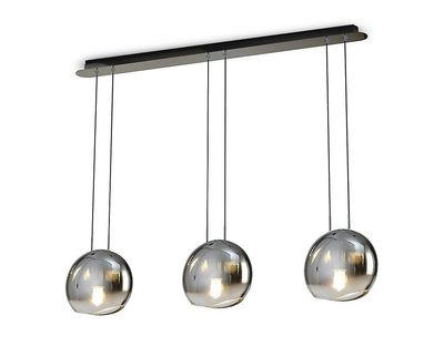 Inspired Lighting Linse lineær loft vedhæng, 3 x E14 (Max 40W) Chrome Glass