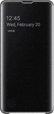 Samsung Galaxy S10 suojaava kirkas näkymä folion kansikotelo - musta