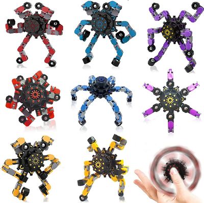 AIR 8Pcs Transformerbar Fingerspids Gyro Spinner Deformed Mekanisk Spiral Twister 8 Pcs