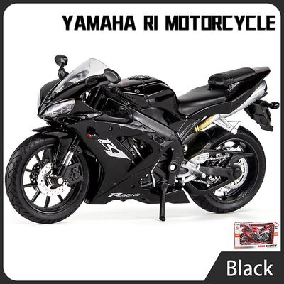 01:12 Yamaha YZF-R1 legering Die Cast Motorsykkel Modell leketøy Kjøretøy Collection Autobike Shork-absorber Off Road Autocycle Leker Bil Black wit...