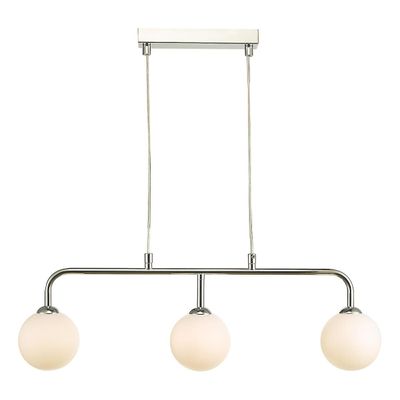 Dar Lighting Feya Straight Bar Vedhæng Lyspoleret Krom Opal Glas, 3x G9