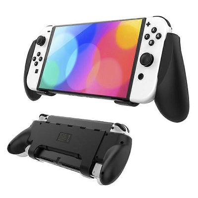 JYS NS218 Nintendo Switch OLED -pelikonsolille ABS kädensijajalustakotelo pelikorttipidikkeellä