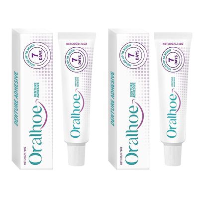 Pitkäkestoinen hammasproteesiliimavoide Vahva pito miehille Naisille Tekohampaat Osittaiset hammasproteesit 2pcs