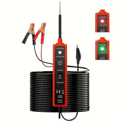 1pc Power Circuit Probe Tester, 6-24V DC Test Light Short Circuit Tester, Automotive Component Elektrisk polaritet Identifiser kontinuitetstester