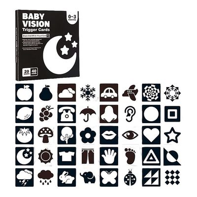 Baby Visual Stimulation Card Sort Hvid Visual High Contrast Baby Flashcard Set 1