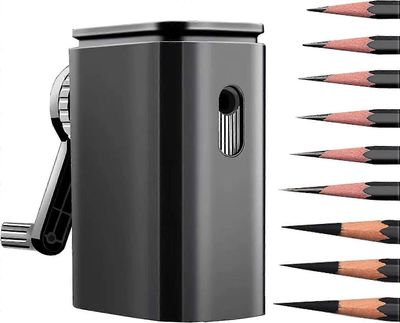 Ammattimainen lyijykynän teroitin - musta säädettävä kärki, 9-taso säädettävä, sopii lapsille, opiskelijoille, taiteilijoille, suunnittelijoille ja...