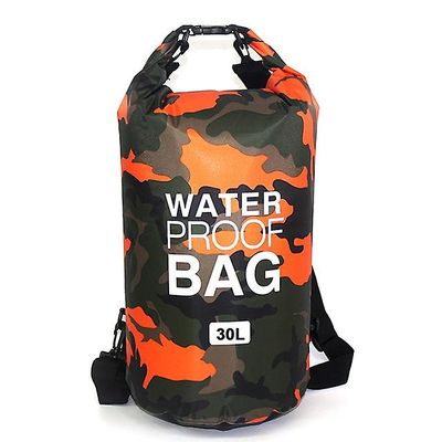Vandtæt badepose Tør sæk camouflage farver drivende rafting taske 30L Orange