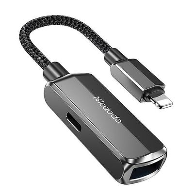 MCDODO CA-269 2 in 1 salama OTG-muunnin Lightning-USB-A + Lightning-sovitin tukee latausta