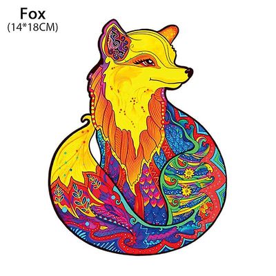 Unbrand DIY-puinen palapeli aikuiselle lapselle Jokainen pala on eläimen muotoinen lahjapalapeli Fox