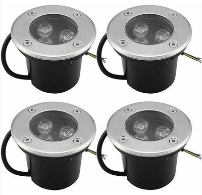 4 pakkaus 3w ip65 ulkona upotettu led-kohdevalo 270 lumen pyöreä led-patiovalo ulkopuutarhan valaistuslamppu, puutarhapolun pihan autotalliin, lämm...