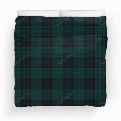 v1831 Lakanat Musta kello Tartan-pussilakanasetti Päiväpeite Vuodevaatteet Lasten kodintekstiilit Lakanat IU1831 240x260cm 94x102in