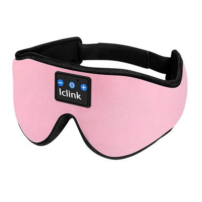 Veeki Sleep hodetelefoner Bluetooth 5.2 trådløs 3D øyemaske, vaskbare sovende hodetelefoner for sidesviller med AdjustablePink