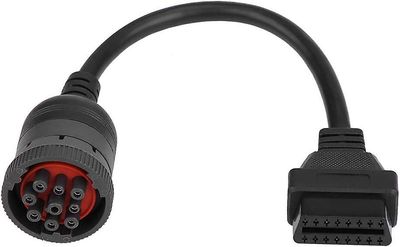 Truck Diagnose Adapter, OBD2 forlengelseskabel 9-pin til 16-pinners OBD2 Truck Diagnostic Scanner kabeladapter for bil Auto Diagnostic Scanner Tool...