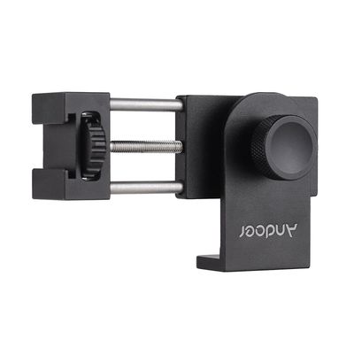 Andoer All Metal Phone Holder Tripod Mount Adapter kylmäkengän kiinnitysmikrofonilla LED-video Ligh