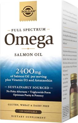 Solgar täyden spektrin omegalohiöljy, 120 pehmeää geeliä