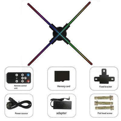 3D-holografinen projektori APP-ohjaus 720LED-holografinen soitin tuuletin kuvavideokaupan mainosnäytölle EU-pistoke Musta
