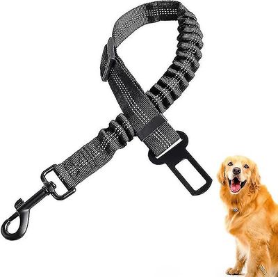 Tianzun Hundebelte, justerbart sikkerhetsbelte for hund med reflekterende design, nylon hundebil sikkerhetsbåndsele Svart