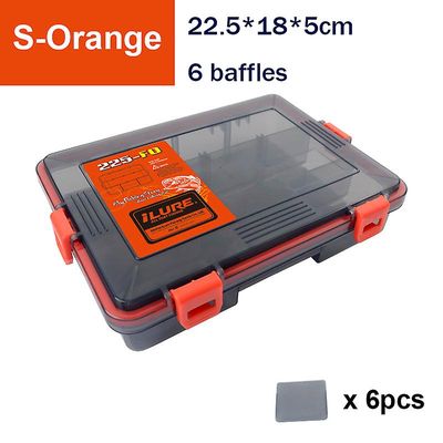 Fiskegrej Box Lure Bait Hook Tool Opbevaring Box Vandtæt Fiskeri Tilbehør Plast Opbevaring Fiskekasse Orange S