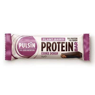 Pulsin plantebaseret protein bar cookie dej 12 x 57g case