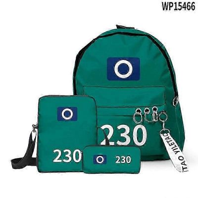 3PC Squid Season 2 Survival Game Reppu Kolmiosainen reppusarja pojille ja tytöille 230 Only backpack
