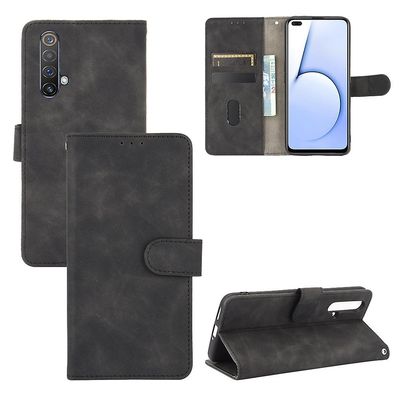 Etui til Realme X50 5g Cover Premium læder med kortholder Flip Folio magnetisk etui Etui Coque - Sort