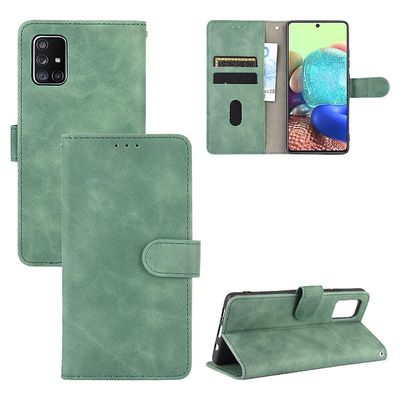 Etui til Samsung Galaxy A51 4g Cover Premium læder med kortholder Flip Folio magnetisk etui Etui Coque - Sort Grøn