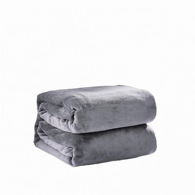 Mikasa Four Seasons Blanket Coral Fleece Plain Fleece Blanket Soft Home Blanket Grå 180x200cm