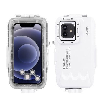 40m / 130ft vanntett dykking tilfelle for iphone 13 pro maks / 12 pro maks / 11 pro maks, foto video tar undervannshusdeksel (hvit) iPhone13 ProMax