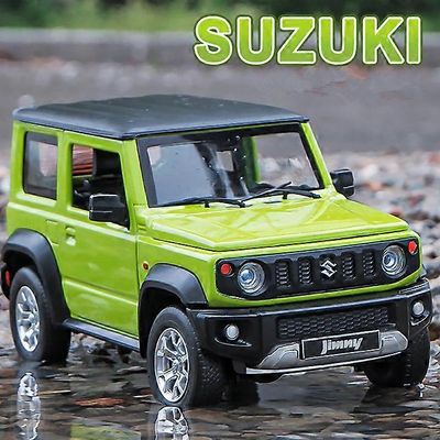 1:26 SUZUKI Jimny Alloy -automalli Diecast &; Toy Metal maastoajoneuvo Automalli Simulointi Ääni- ja valokokoelma Lasten lahja Vihreä