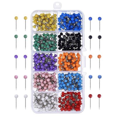 500 kpl Map Push Pins Map Tacks Muoviset pyöreät päätarrat teräspisteillä, 1/8 tuumaa, 10 väriä