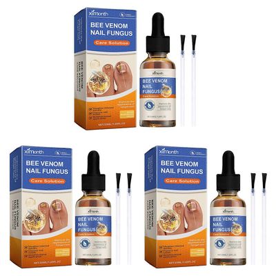1-3kpl Bee-Venom kynsieni-hoitoratkaisu 7 päivän varpaankynsienihoitojen seerumi kynsiharjalla kynsienhoito 3pcs