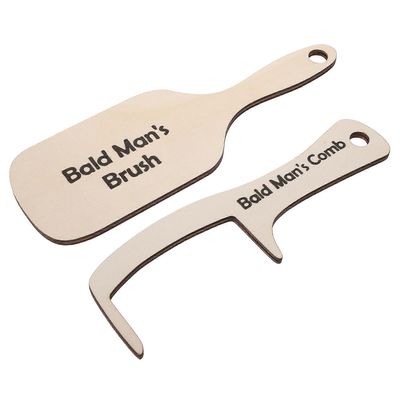 Kalju kampa miehille hiustenlähtö puinen harja ja kampa lahjasetti 19,50X6,50X0,50CM 2kpl Beige 19.50X6.50X0.50CM