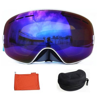 Benice dobbelt lag UV anti-tåge linse Mænd Ski Beskyttelsesbriller Big sfærisk skiløb snowboarding snebriller briller briller 3100 Sæt sag Kun gul ...