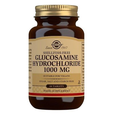 Solgar-glukosamiinihydrokloridi 1000mg (äyriäisvapaa) Tabletit 60 (12537078)