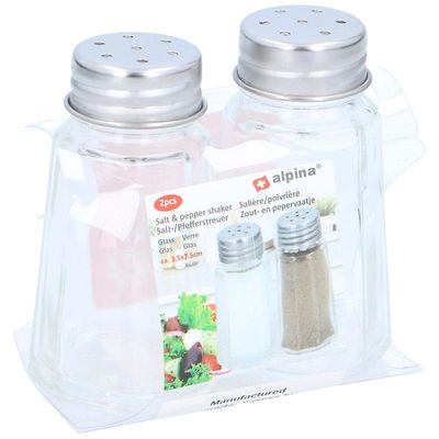 Pricenet Alpina - Salt og pepper shakers i glass 2 stk.