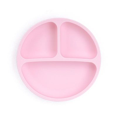 Børns Retter Baby Silikone Sucker Bowl Baby Smile Face Plate service Sæt Smil Face Baby service Sæt Kids Plate Pink