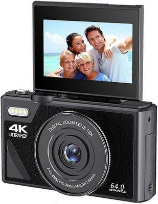 Asiv 64 megapikselin digitaalikamera valokuvaukseen ja videoon: 4K-vloggauskamera YouTubeen 3 tuuman kääntönäytöllä ja 32 Gt: n kortilla, 16x digit...