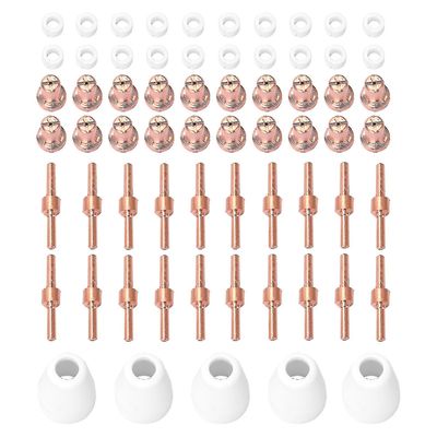 Pt31 Plasma Lommelykt Tips Elektrode Dyse 65 stk Plasma Cutter Machine Reservedeler Lommelykt 40A Skjærenesebeslag Utvidet Elektrode Dyse
