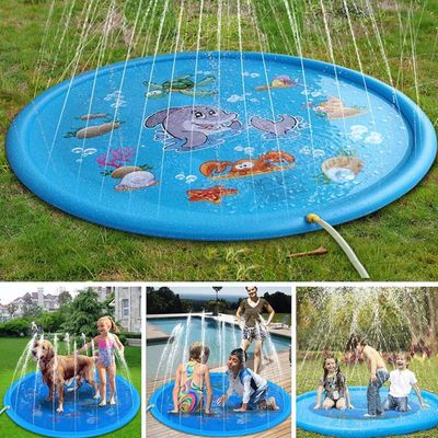 Fongwan Splash Pad Sprinkler legemåtte til børn og hund, udendørs sommer vandlegetøj Vandspraymåtte Sjov baghave holdbar cool splash pad til kæledy...