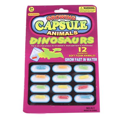 12PCS Hauska uutuus Kasvata kapseleita Vauvan kognitiolelut suurempia vedessä gag Dinosaur