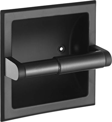 Matt svart innfelt toalettpapirholder / silkepapirholder i rustfritt stål toalettpapirholder i