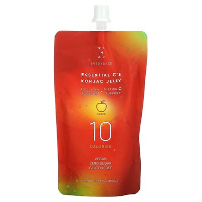 Everydaze, Essential C:n Konjac-hyytelöjuoma, omena, 5,07 fl oz (150 ml)