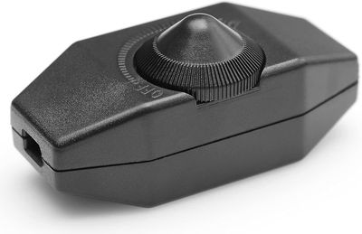 1-60w led dimmer dimmbar (roterende dimmer) ledet dimmbar, på / av, 220-230v, ce in-line bryter, svart