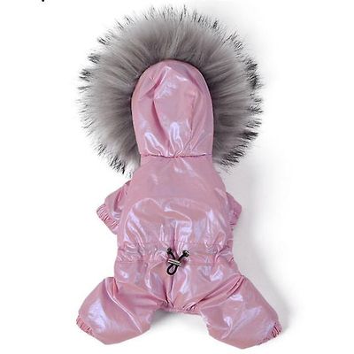 mickcara Ylellinen turkiskaulus koiran vaatteet Vedenpitävä tuulenpitävä koira haalarit pienille koirille säädettävä vyötärö lämmin turvonnut lemmi...