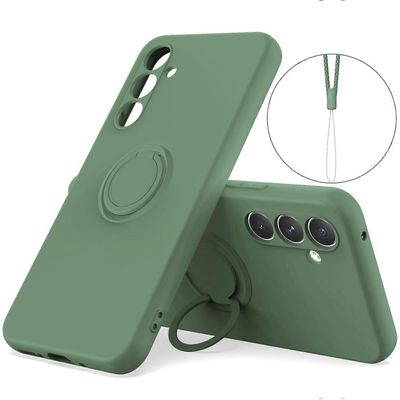 Samsung Galaxy S24 FE silikonikotelo hihnarenkaan jalustalla puhelimen kansi - vihreä Monivärinen Green
