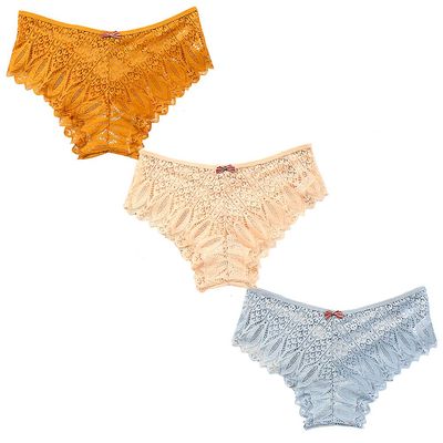 Blonde Trusser Til Kvinder Hipster Sexet Bikini Thong Multi 3 Farve-D L