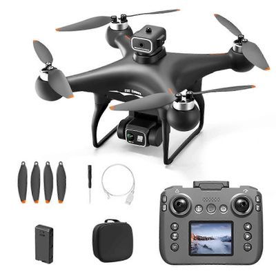 Drone kameralla aikuisille 4k, harjaton moottoridrone lapsille aloittelijoille Yksi akku Black