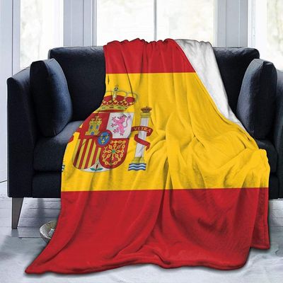 Spansk flagg Ultra-myk mikrofleece teppe kast supermykt koselig sengeteppe til sovesofa 50x40in 125x100cm